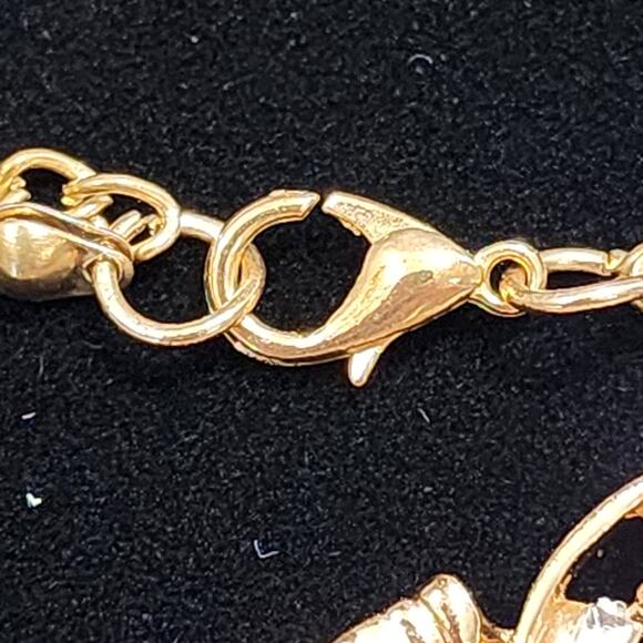 Crystal Embellished Elephant Gold Tone Double Chain 15" Drop Pendant Necklace - Picture 15 of 16